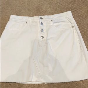 Madewell white denim skirt